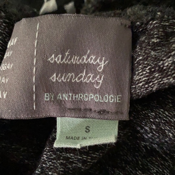 Anthropologie Saturday Sunday Gray Tie Back Ribbon Sweater Top - S - Picture 8 of 11